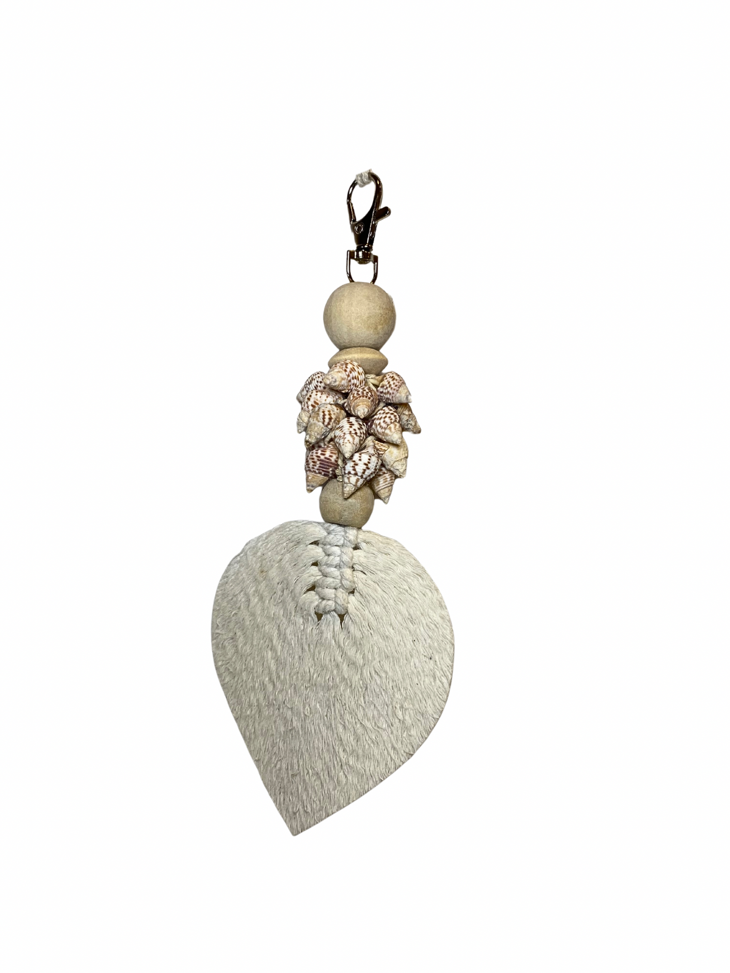 Keychain leaf shell brown