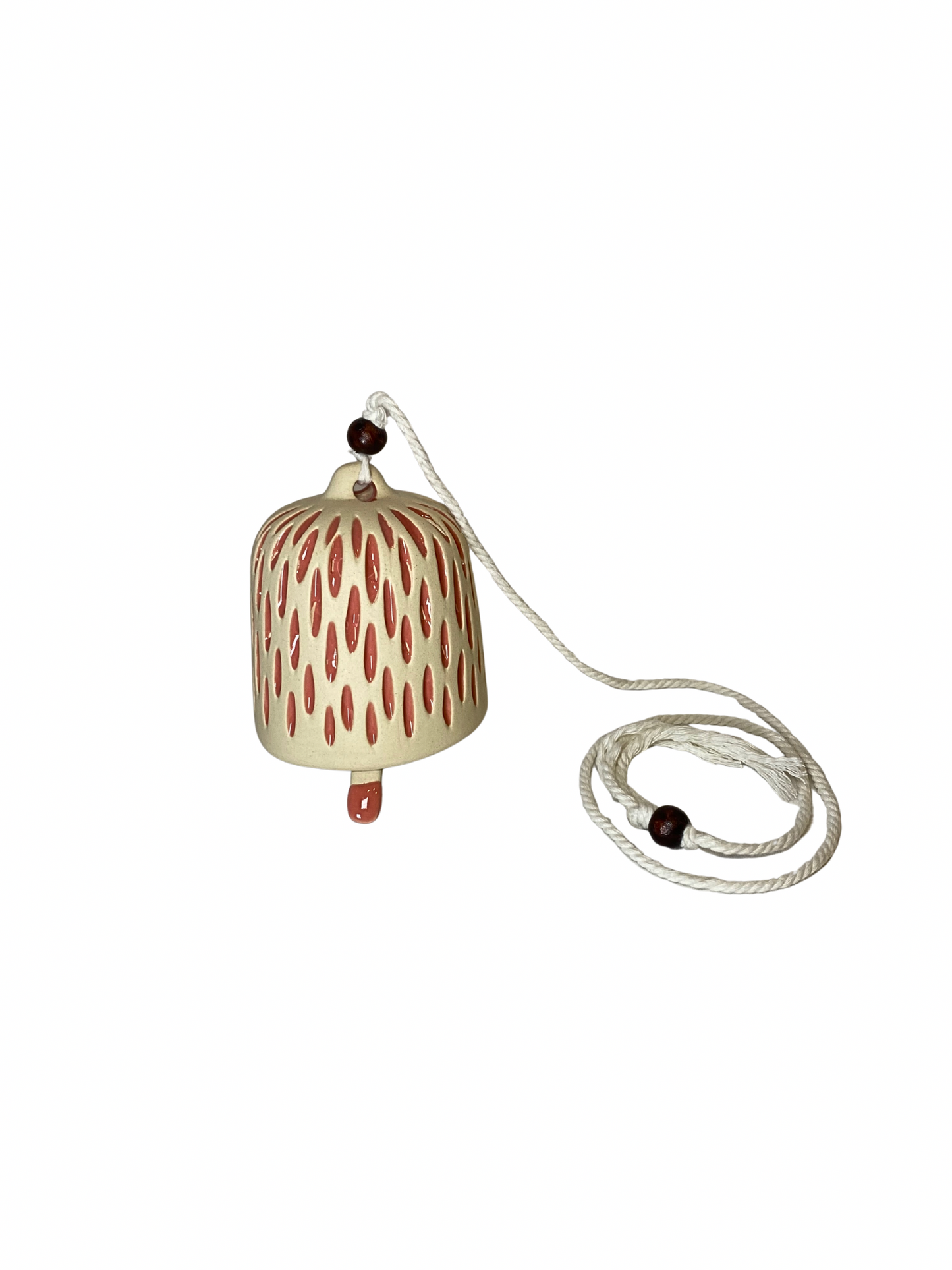 Pink raindrop ceramic bell size M