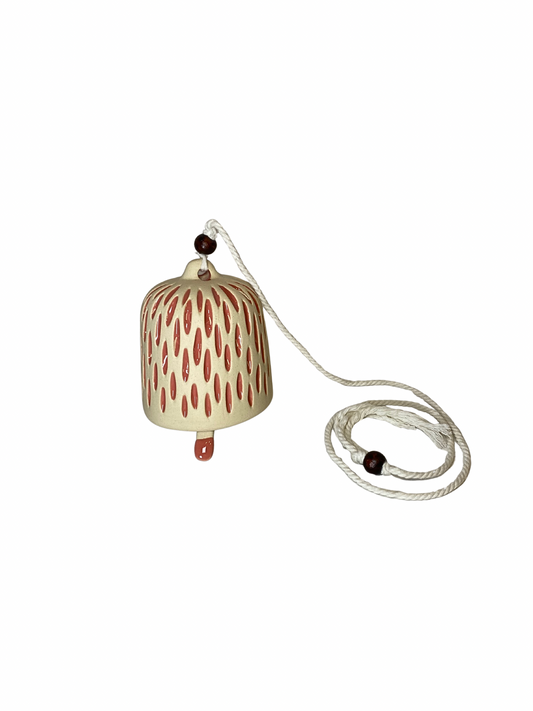 Pink raindrop ceramic bell size M