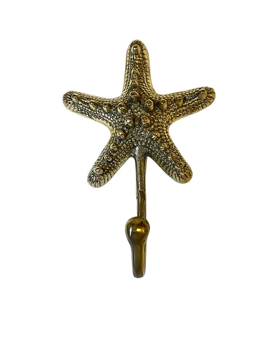 Brass deco starfish hooks