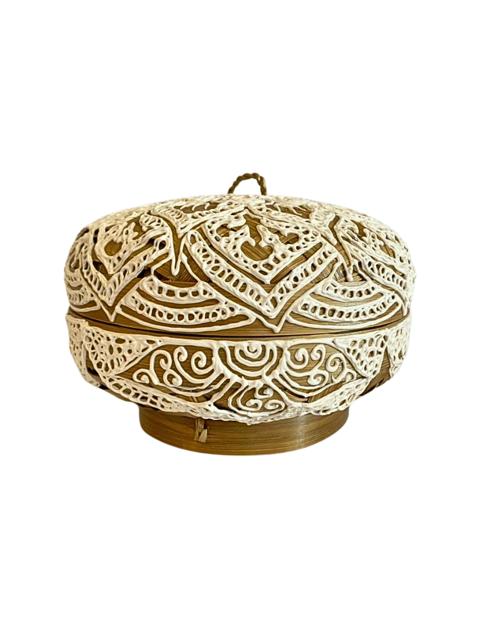 Set bamboo bowl white