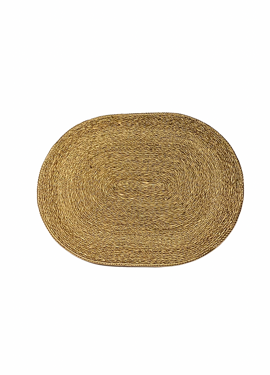 Placemats oval seagrass beige