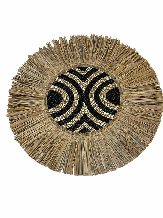 Wall decor beads Raffia round size L 60cm